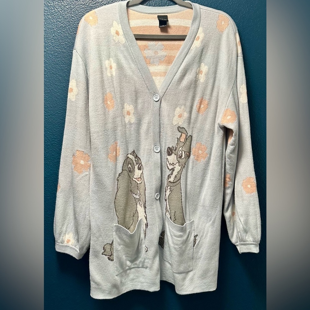 Disney Lady and the Tramp Tonal Portrait Women’s Cardigan